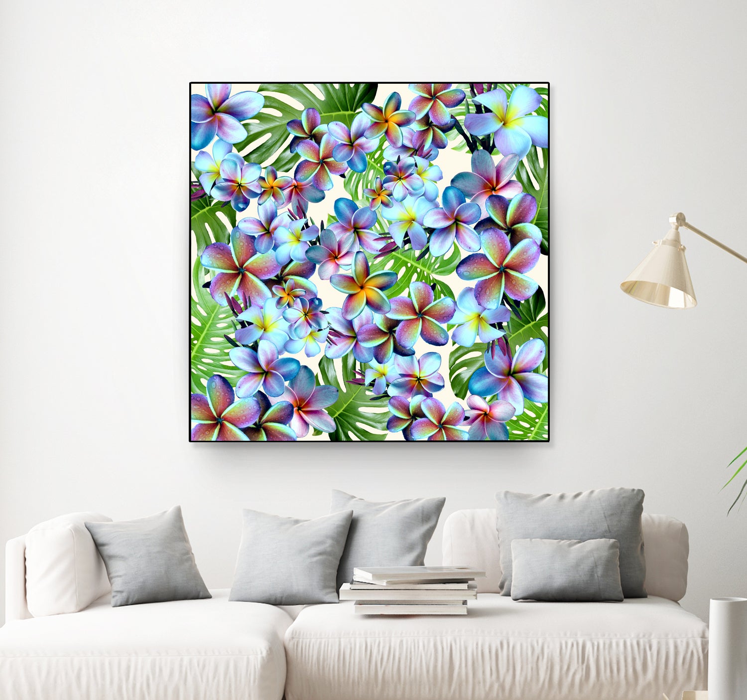 Rainbow Plumeria Pattern by Sondra Kay Neiman on GIANT ART - fuchsia photo manipulation