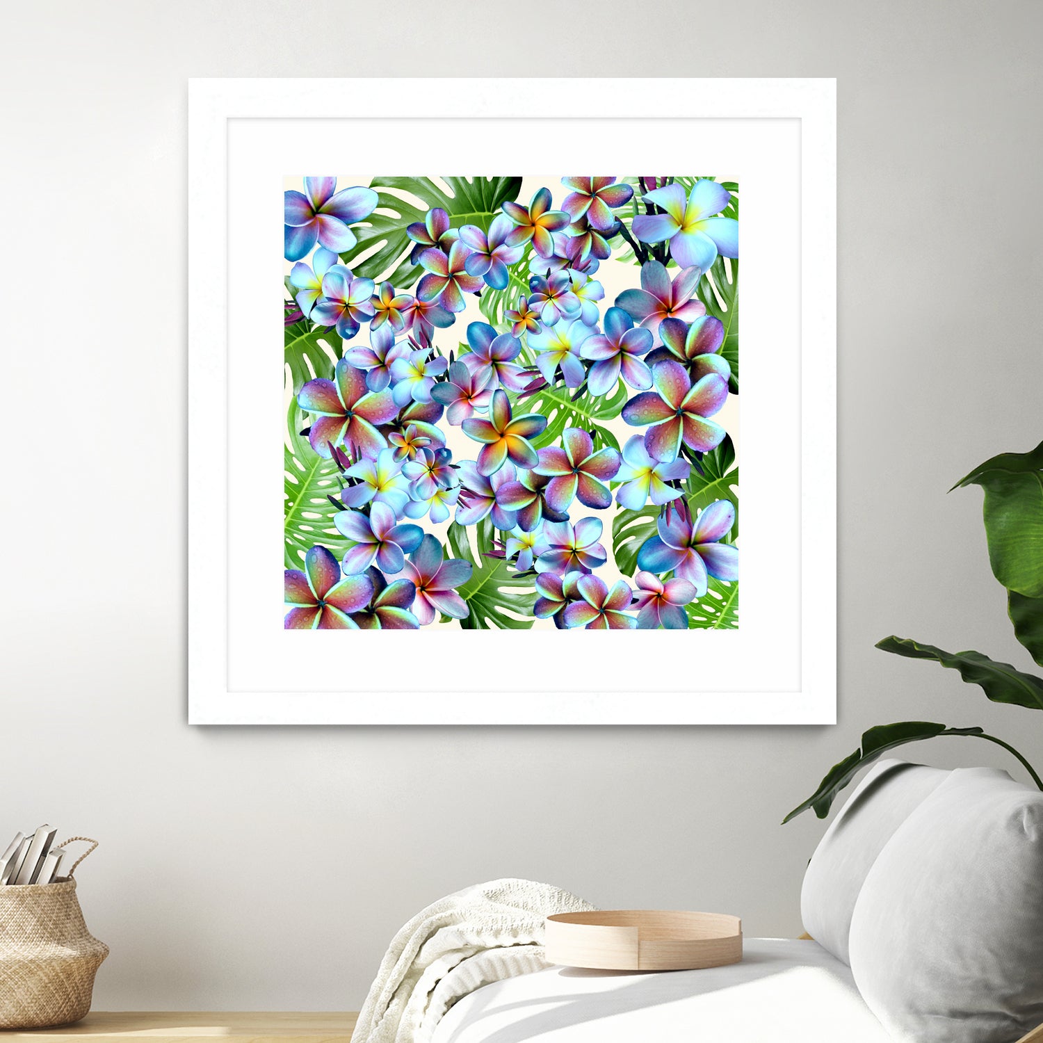 Rainbow Plumeria Pattern by Sondra Kay Neiman on GIANT ART - fuchsia photo manipulation