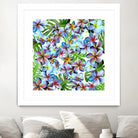 Rainbow Plumeria Pattern by Sondra Kay Neiman on GIANT ART - fuchsia photo manipulation