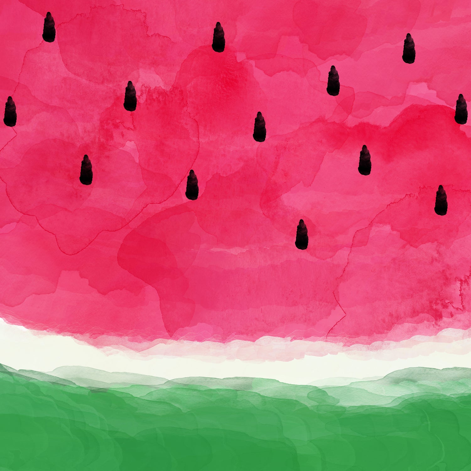 Watermelon Abstract by Dana Shek on GIANT ART - white digital painting