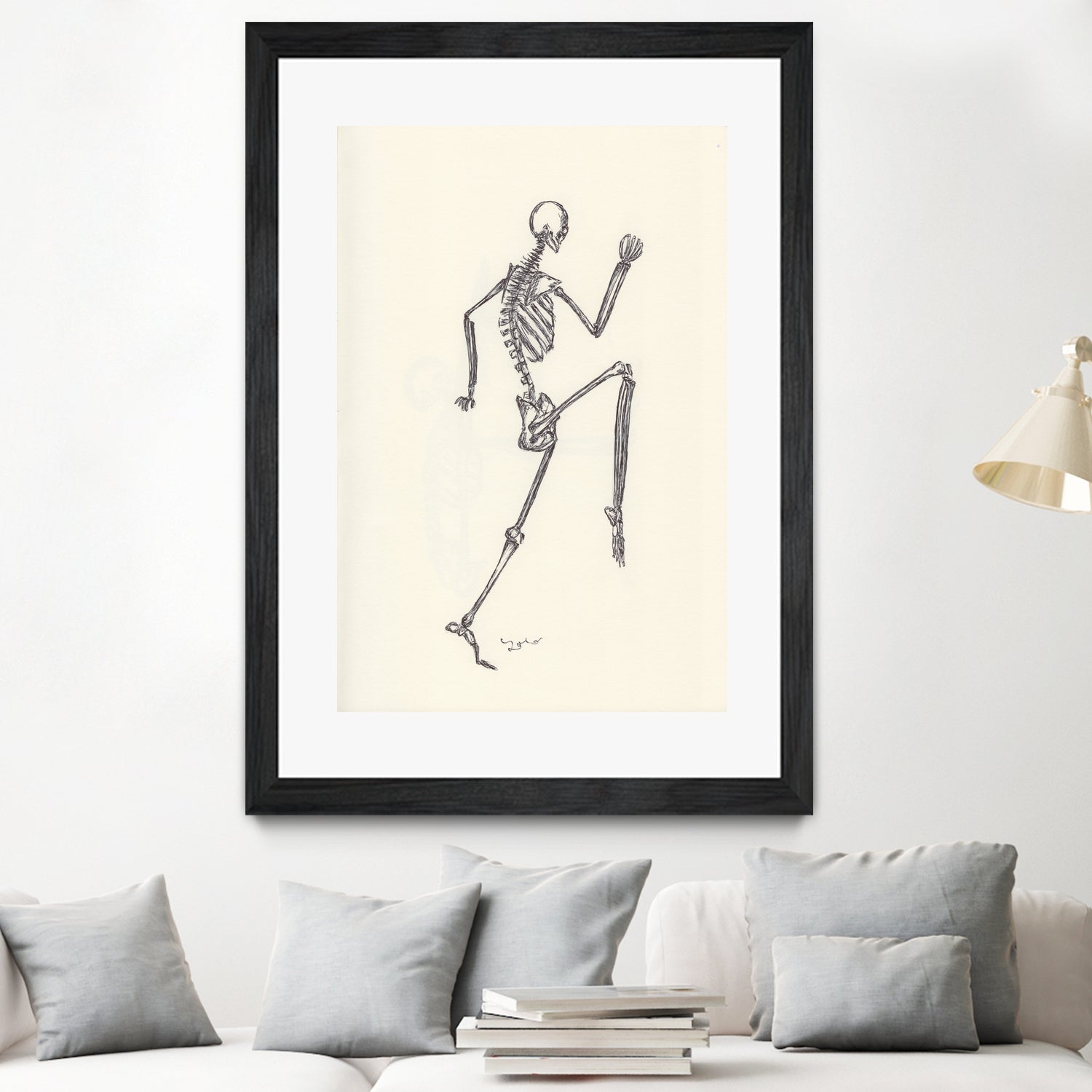 YOGA SKULLS003 by Ballpointpen Illustrator on GIANT ART - white mixed media