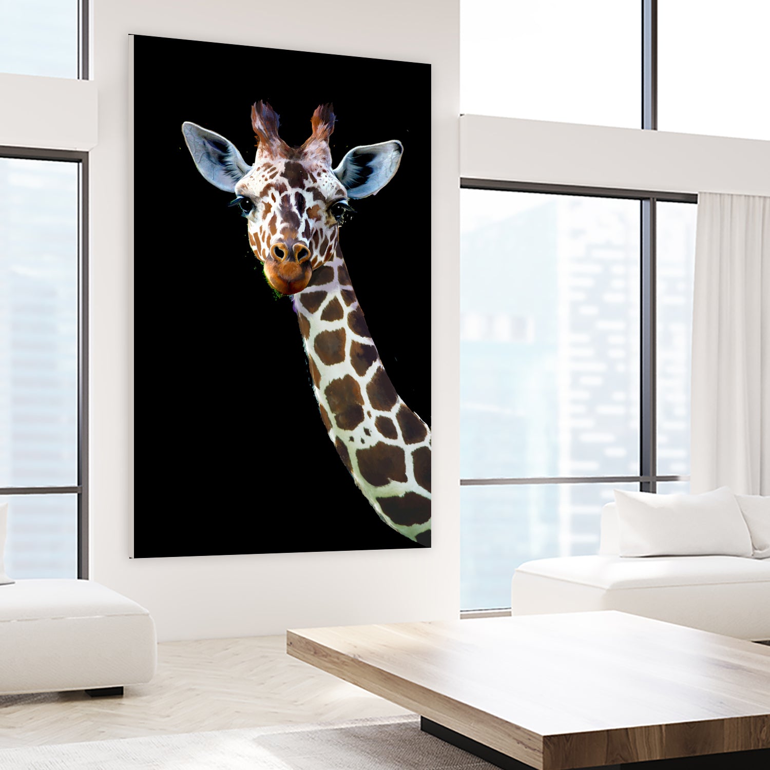 giraffe by Laura Graves on GIANT ART - white digital painting