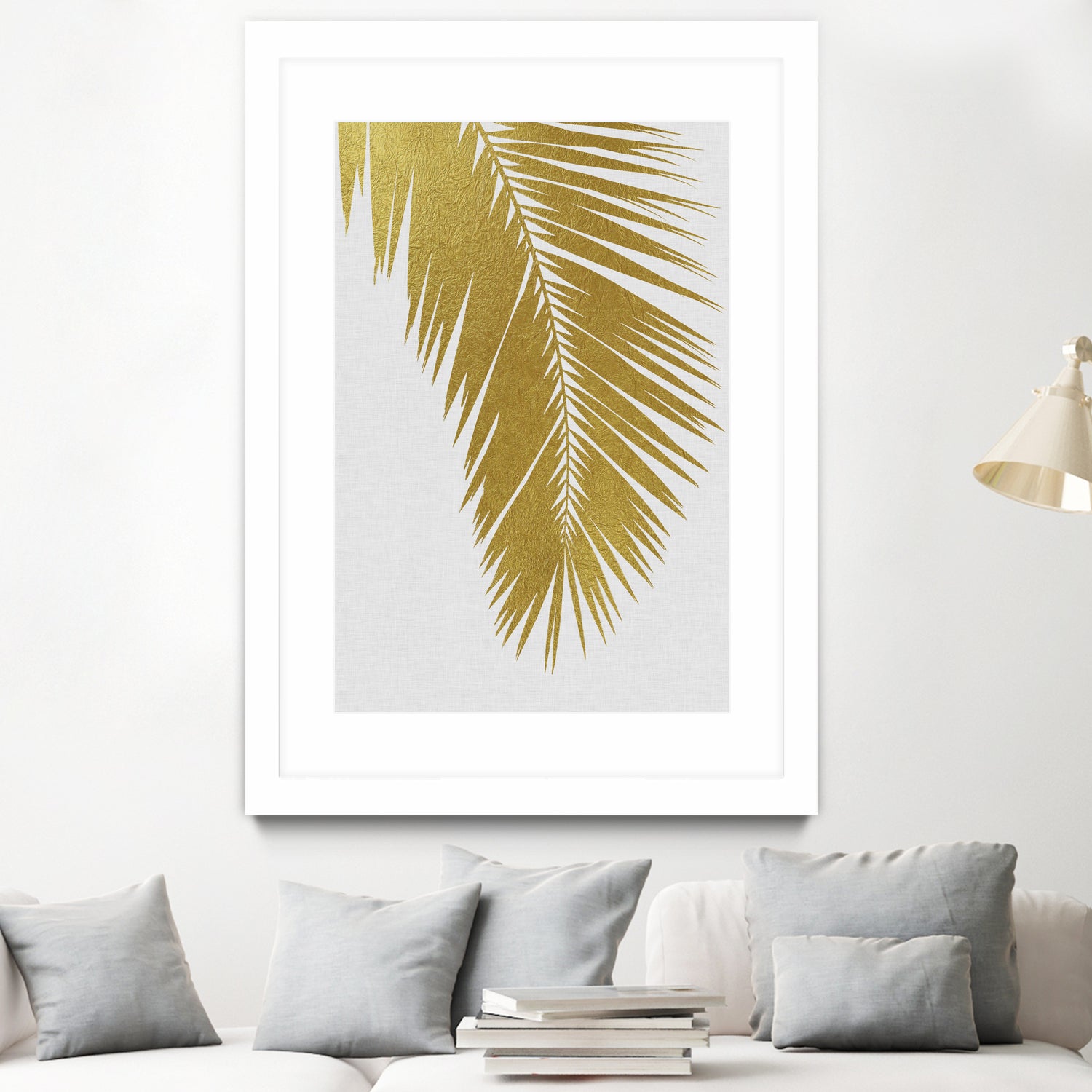 Palm Leaf Gold I by Dana Shek on GIANT ART - white digital painting