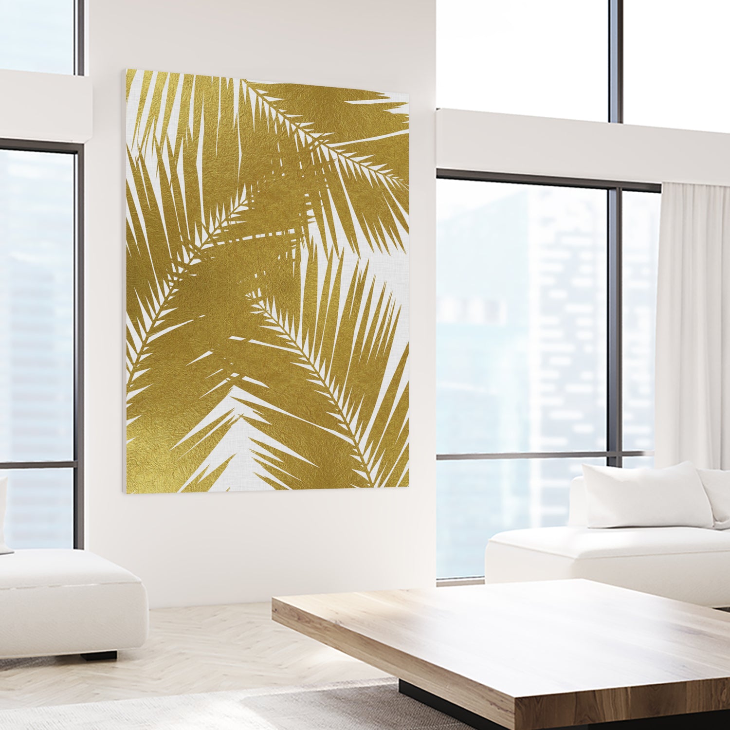 Palm Leaf Gold III by Dana Shek on GIANT ART - white digital painting