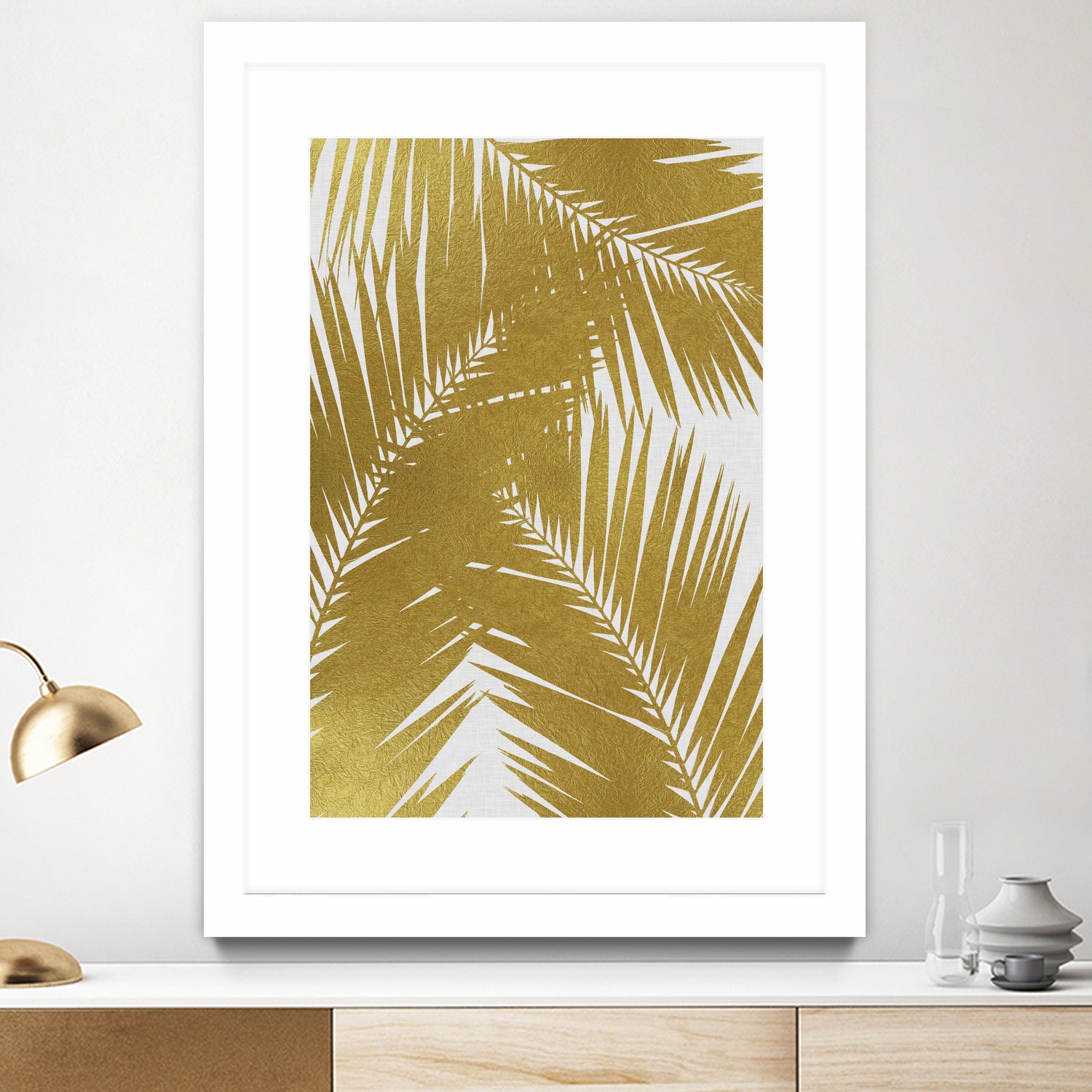 Palm Leaf Gold III by Dana Shek on GIANT ART - white digital painting