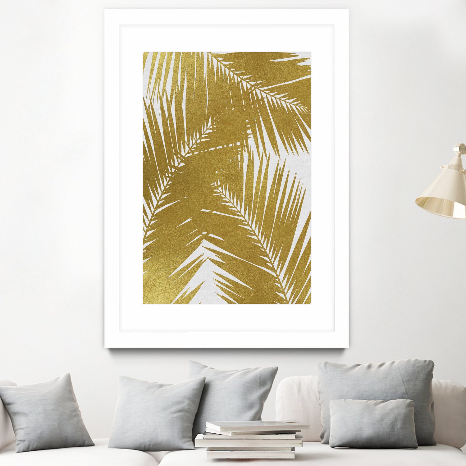 Palm Leaf Gold III by Dana Shek on GIANT ART - white digital painting