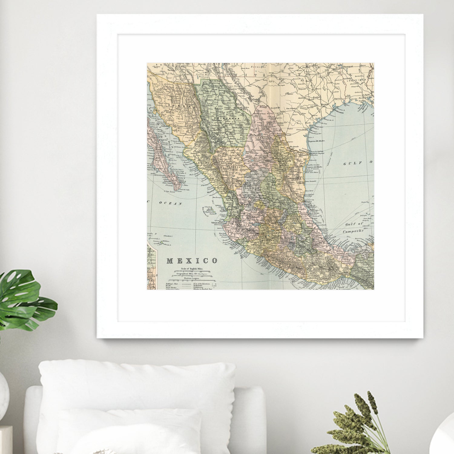 Vintage Map of Mexico (1891) by Adam Shaw on GIANT ART - white photo illustration