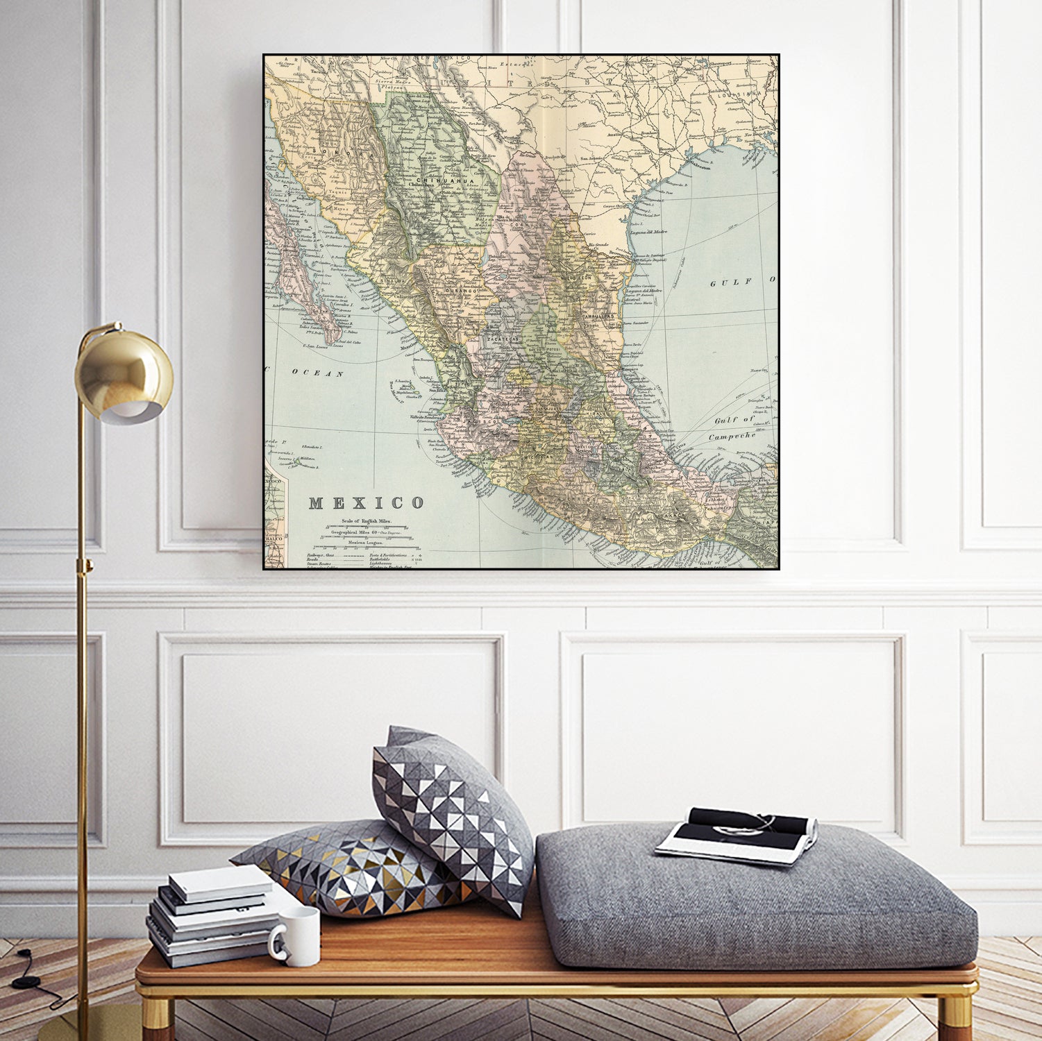 Vintage Map of Mexico (1891) by Adam Shaw on GIANT ART - white photo illustration