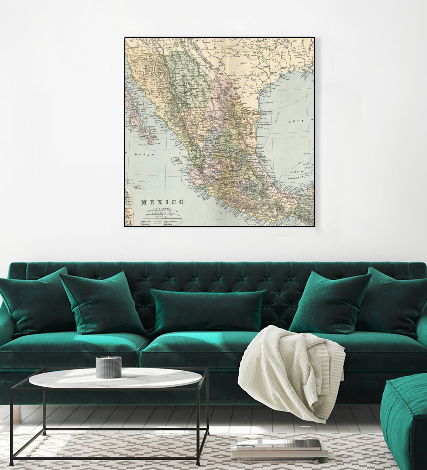 Vintage Map of Mexico (1891) by Adam Shaw on GIANT ART - white photo illustration