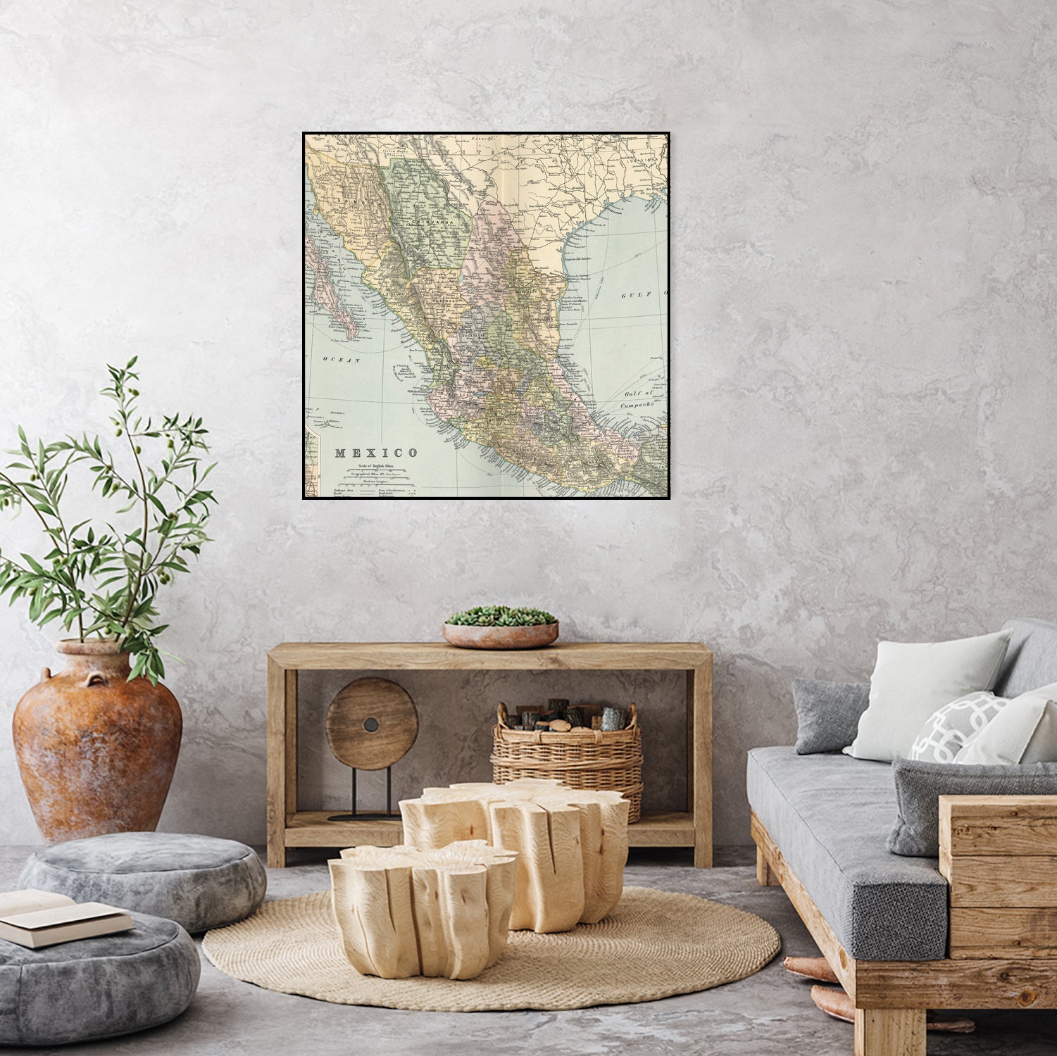 Vintage Map of Mexico (1891) by Adam Shaw on GIANT ART - white photo illustration