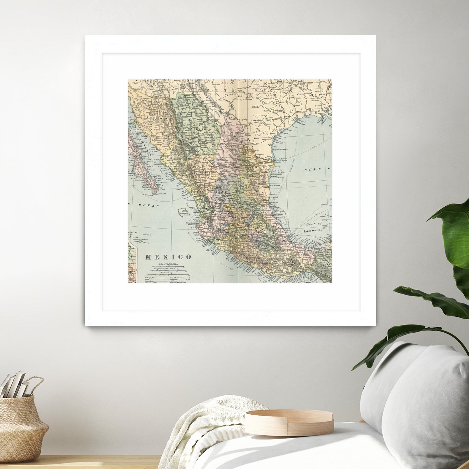 Vintage Map of Mexico (1891) by Adam Shaw on GIANT ART - white photo illustration