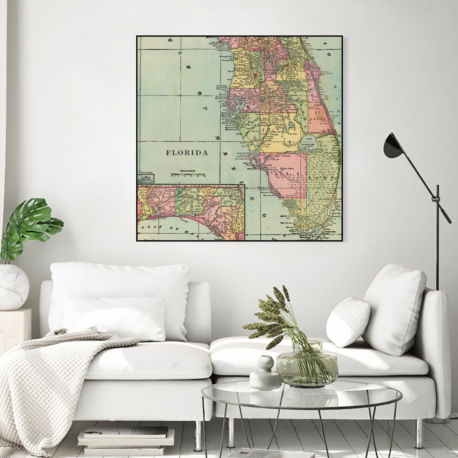 Vintage Map of Florida (1909) by Adam Shaw on GIANT ART - white photo illustration