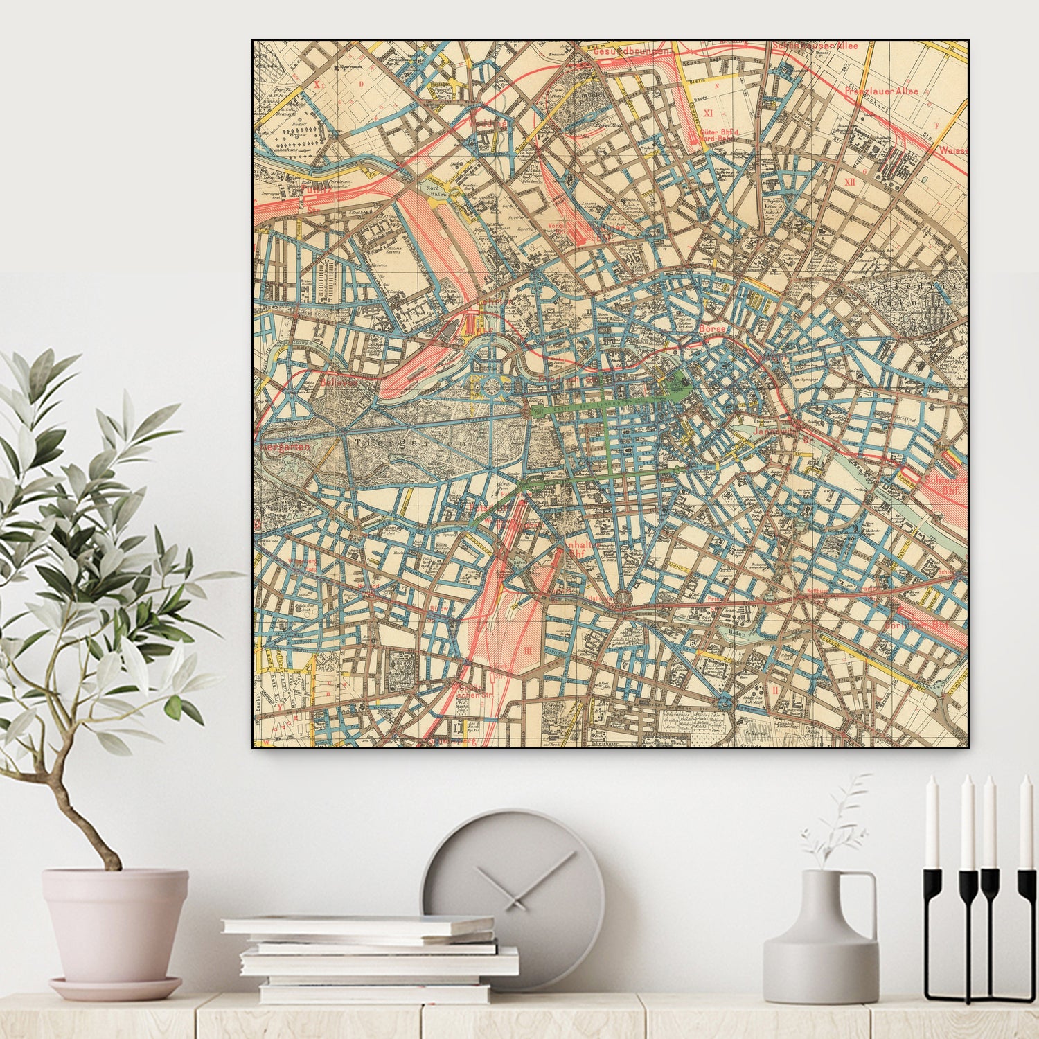 Vintage Map of Berlin Germany (1904) by Adam Shaw on GIANT ART - white photo illustration