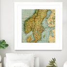 Vintage Map of Norway and Sweden (1921) by Adam Shaw on GIANT ART - white photo illustration