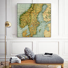 Vintage Map of Norway and Sweden (1921) by Adam Shaw on GIANT ART - white photo illustration