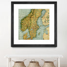 Vintage Map of Norway and Sweden (1921) by Adam Shaw on GIANT ART - white photo illustration