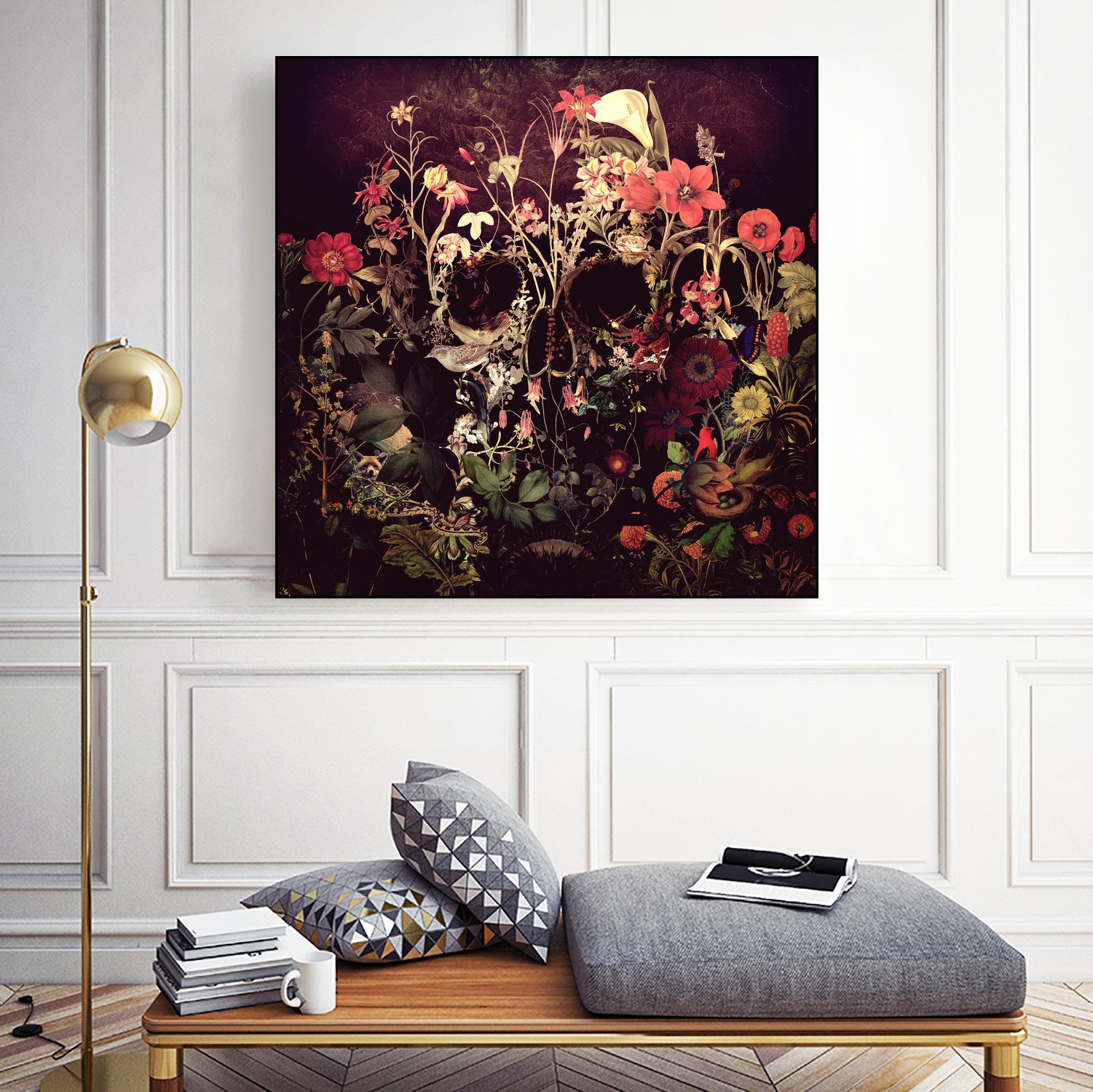 Bloom Skull by Ali Gulec on GIANT ART - red photo illustration