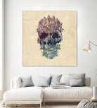 Skull Floral by Ali Gulec on GIANT ART - white digital drawing