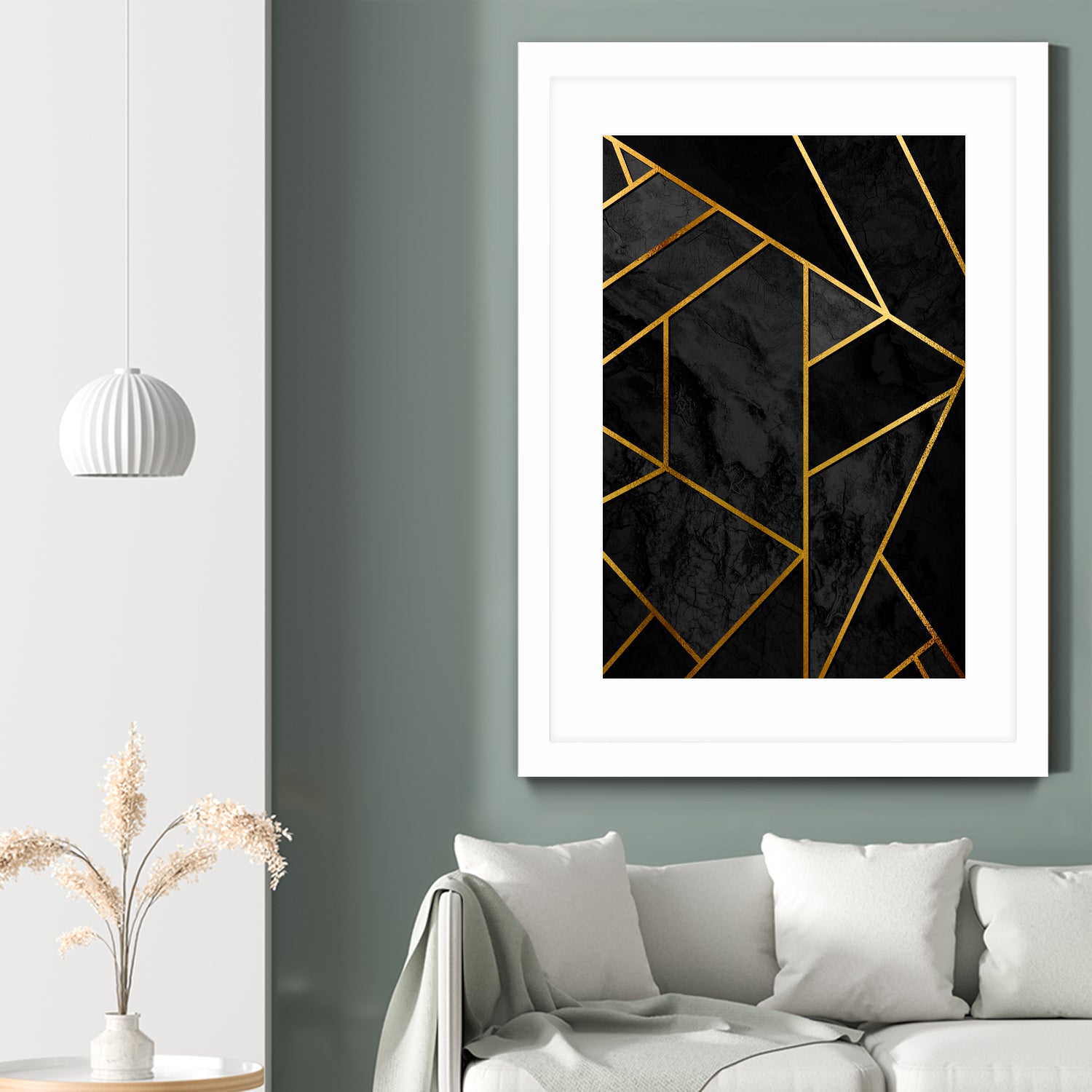 Mosaic with golden lines. by Nemanja Sekularac on GIANT ART - black photo illustration