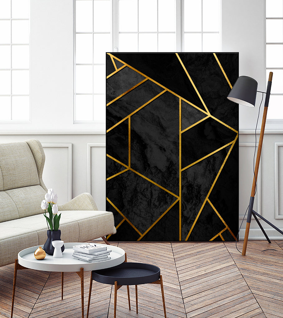 Mosaic with golden lines. by Nemanja Sekularac on GIANT ART - black photo illustration