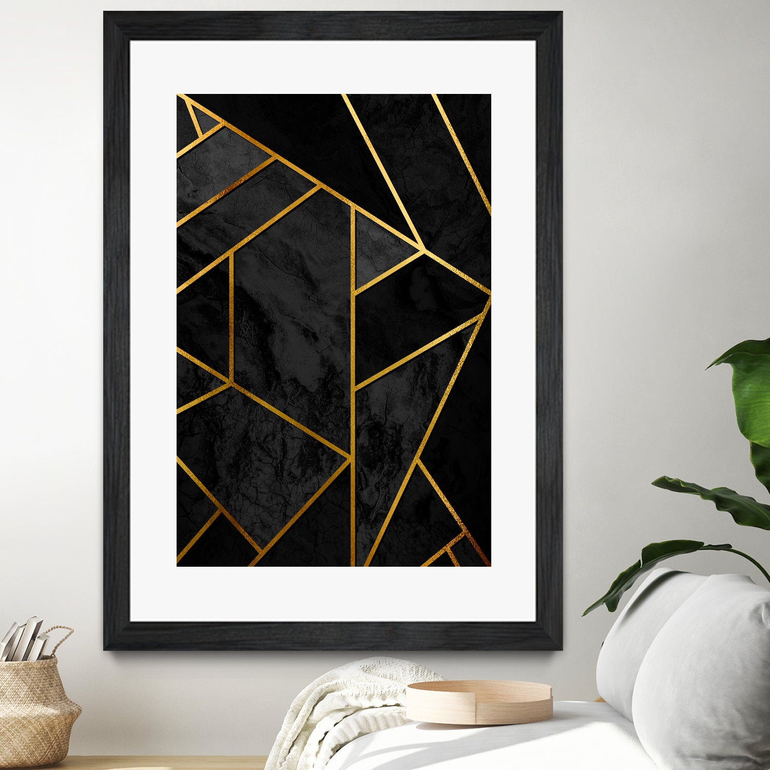 Mosaic with golden lines. by Nemanja Sekularac on GIANT ART - black photo illustration