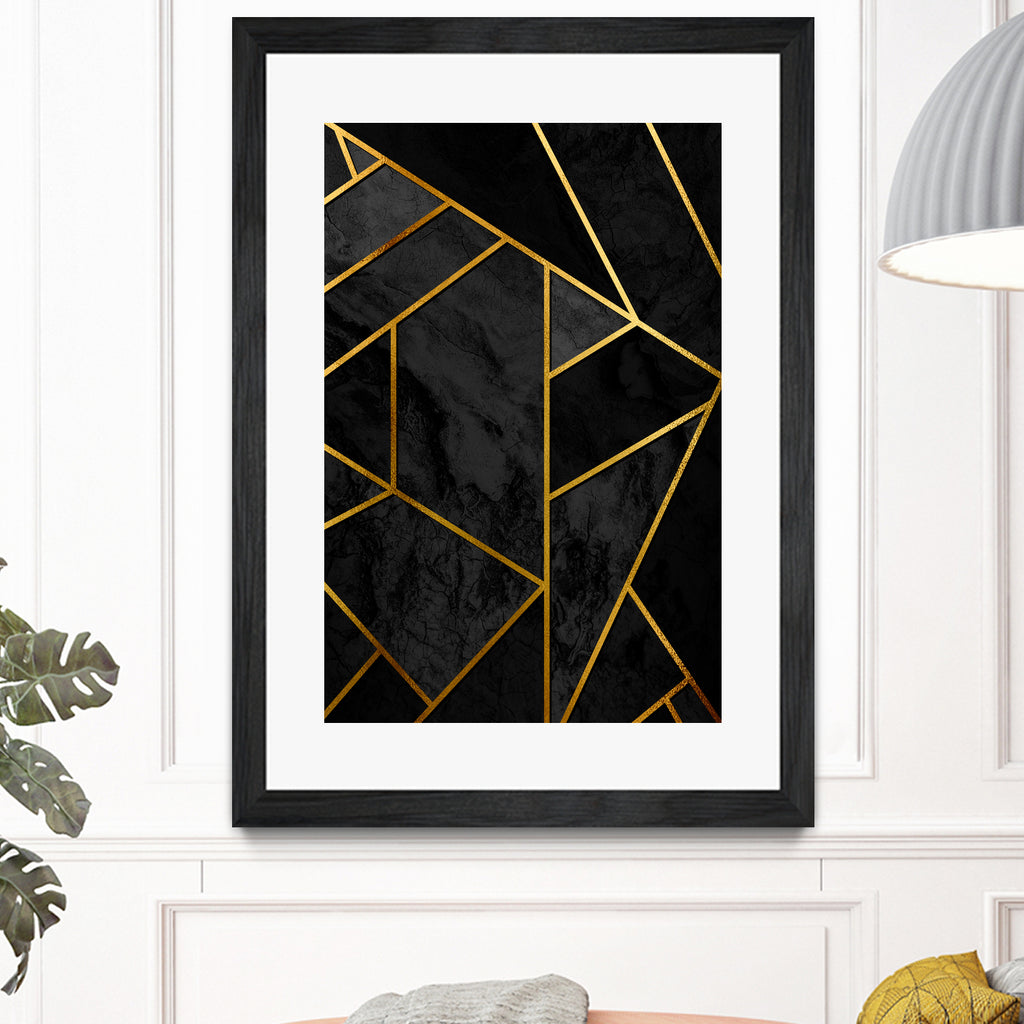 Mosaic with golden lines. by Nemanja Sekularac on GIANT ART - black photo illustration