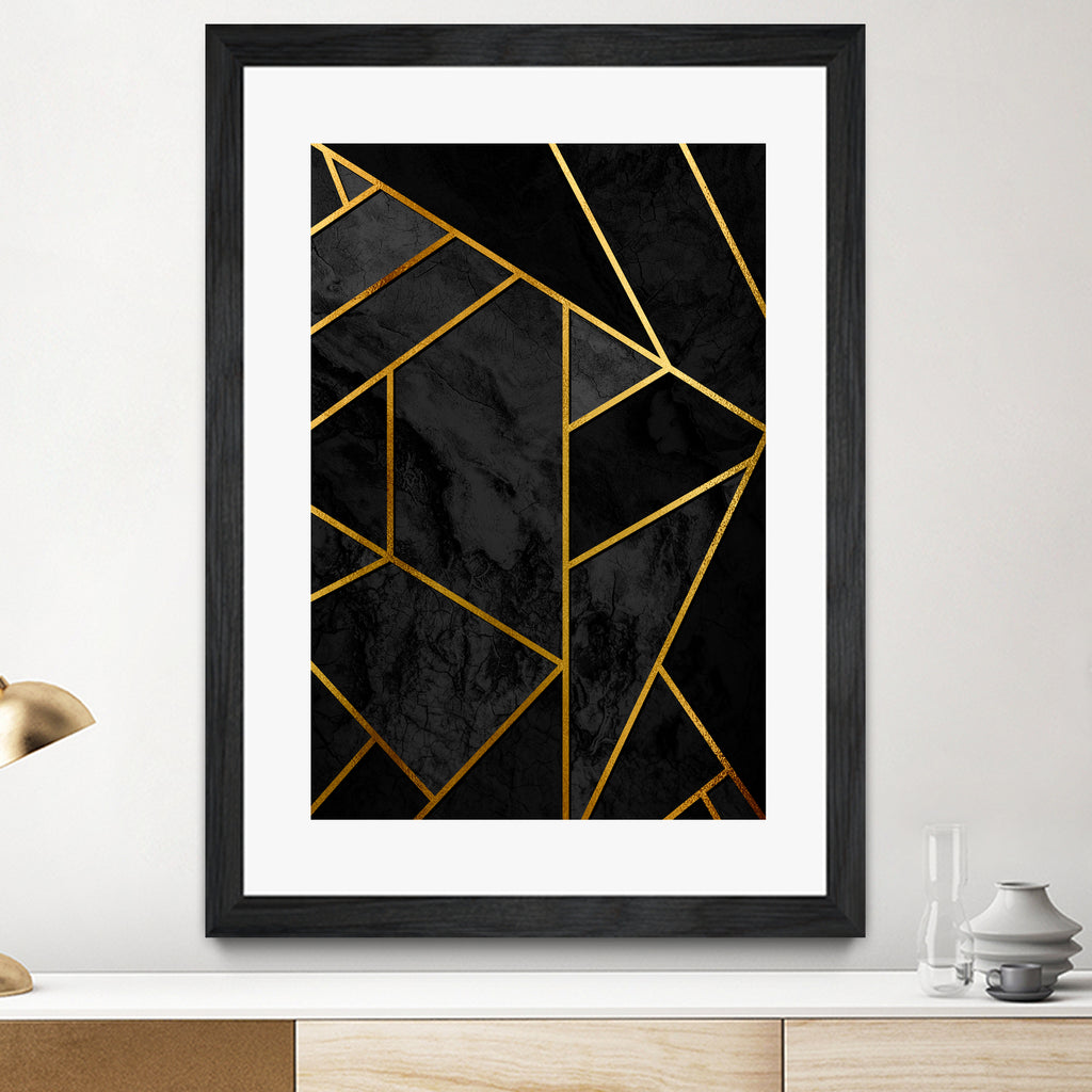 Mosaic with golden lines. by Nemanja Sekularac on GIANT ART - black photo illustration