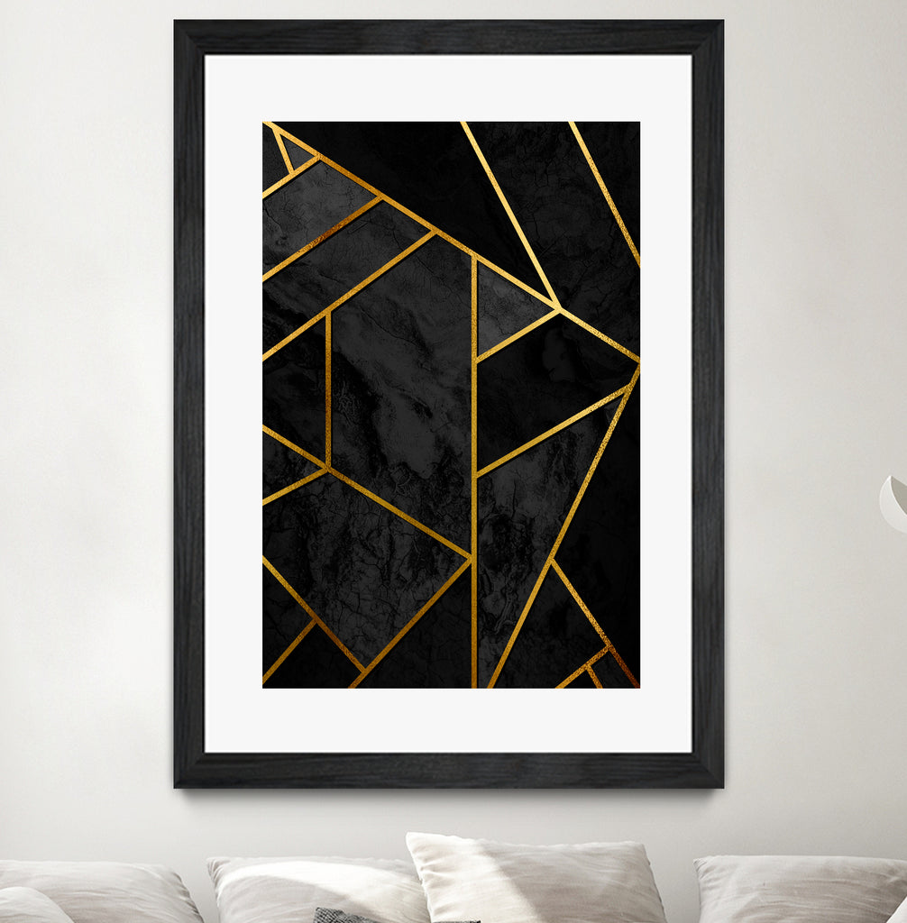 Mosaic with golden lines. by Nemanja Sekularac on GIANT ART - black photo illustration