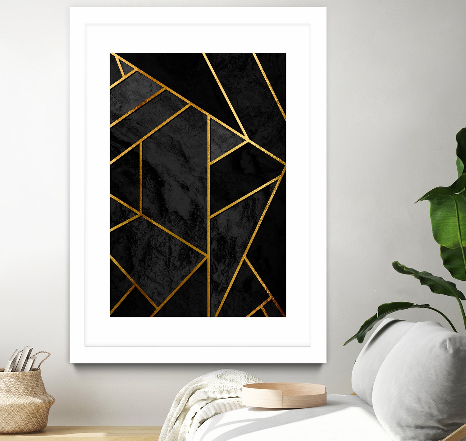 Mosaic with golden lines. by Nemanja Sekularac on GIANT ART - black photo illustration