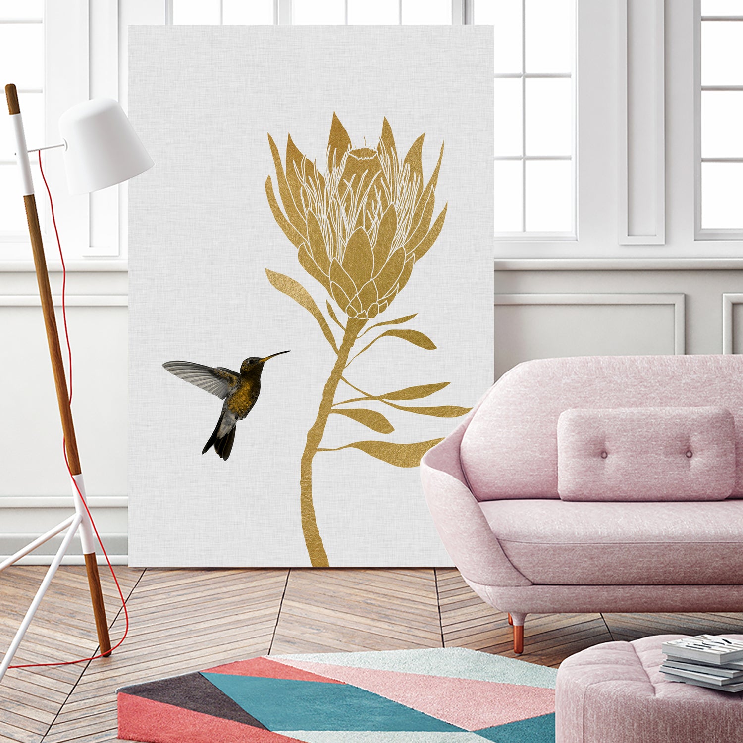 Hummingbird & Flower I by Dana Shek on GIANT ART - white digital painting