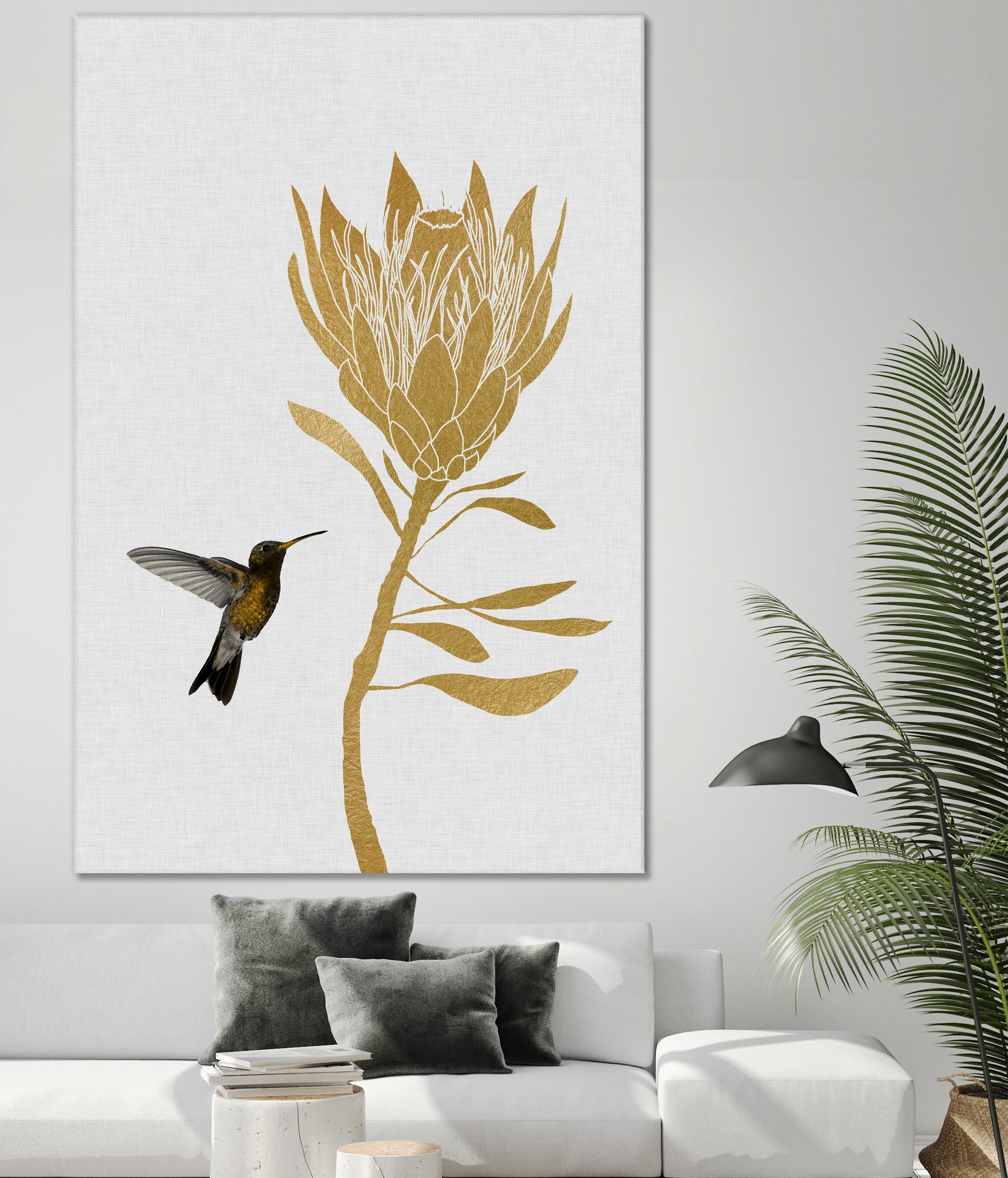 Hummingbird & Flower I by Dana Shek on GIANT ART - white digital painting