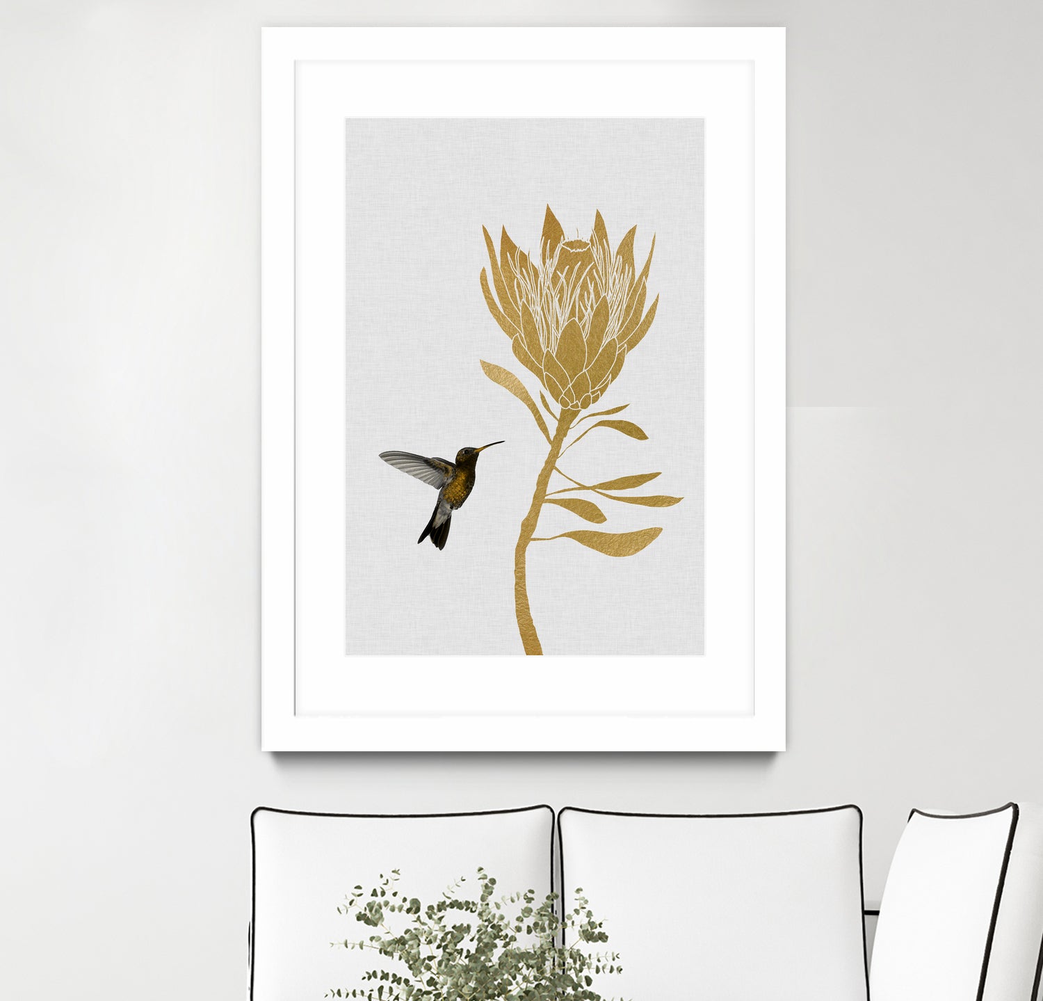 Hummingbird & Flower I by Dana Shek on GIANT ART - white digital painting