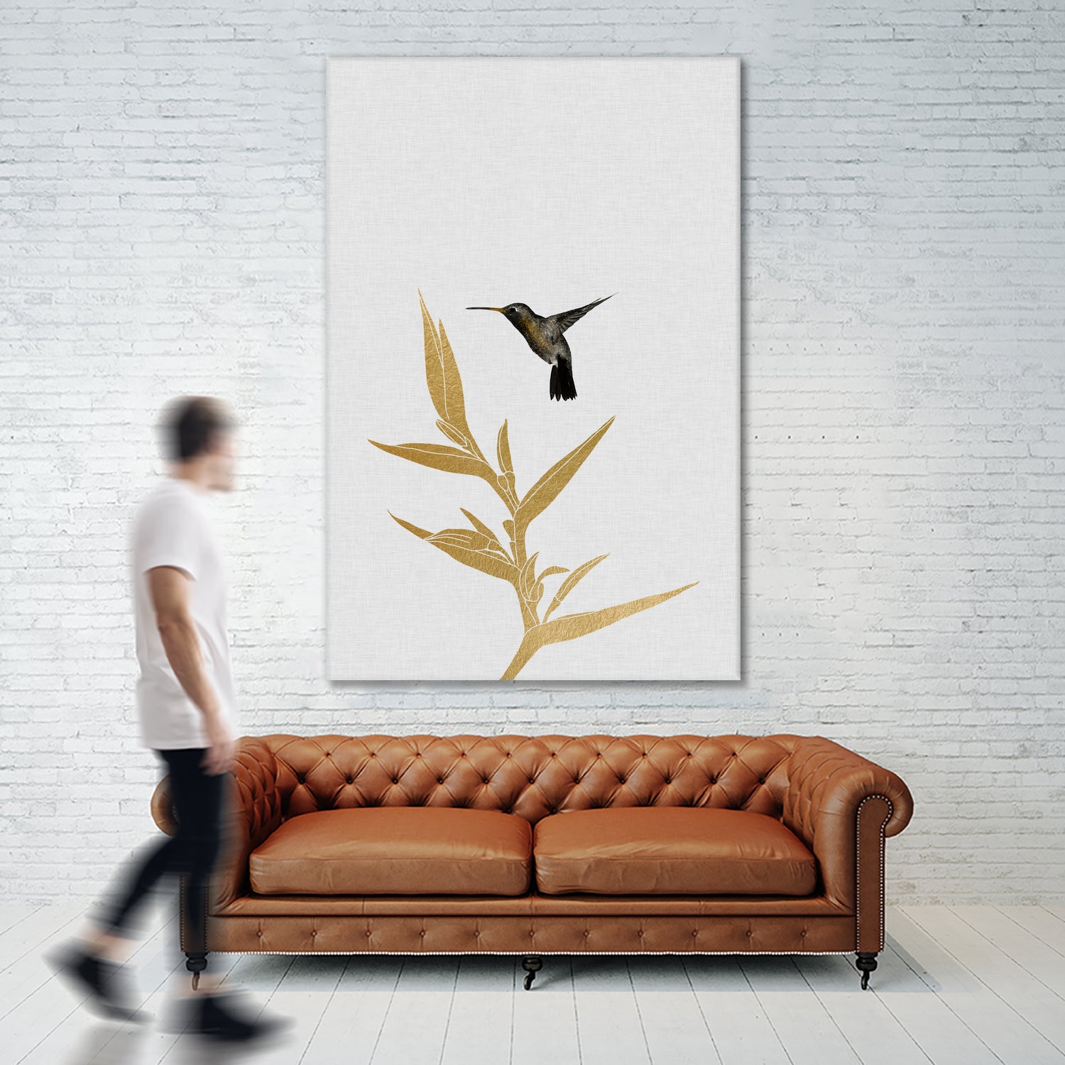 Hummingbird & Flower II by Dana Shek on GIANT ART - white digital painting