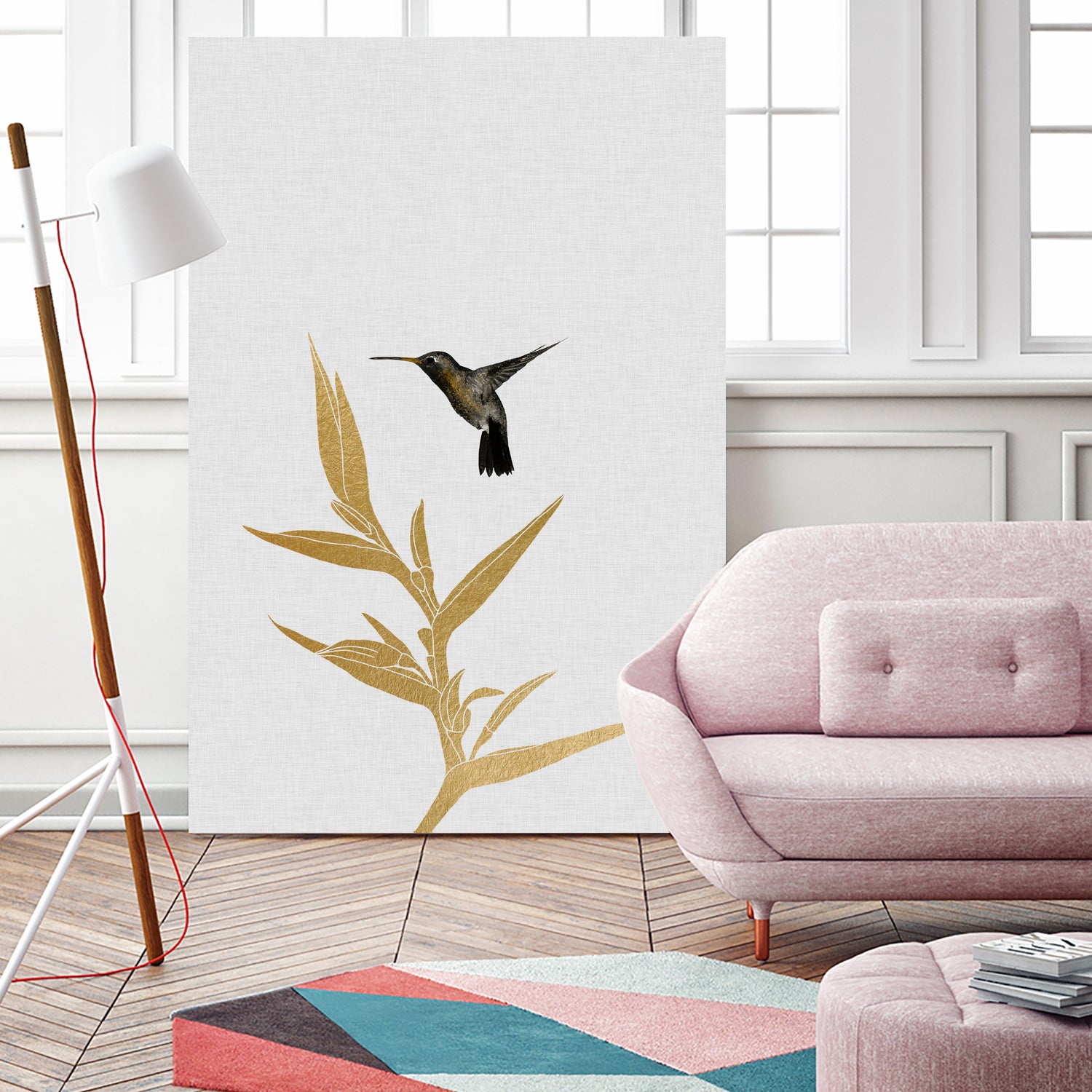 Hummingbird & Flower II by Dana Shek on GIANT ART - white digital painting