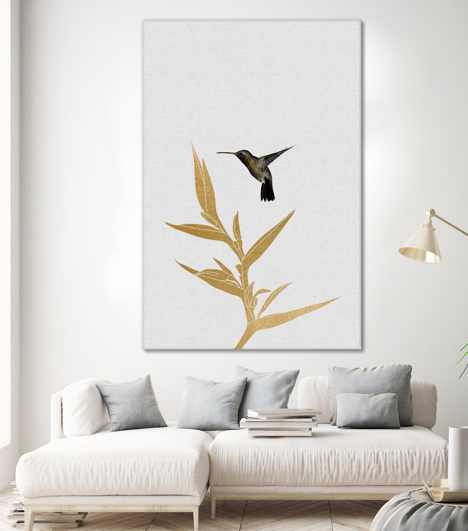 Hummingbird & Flower II by Dana Shek on GIANT ART - white digital painting