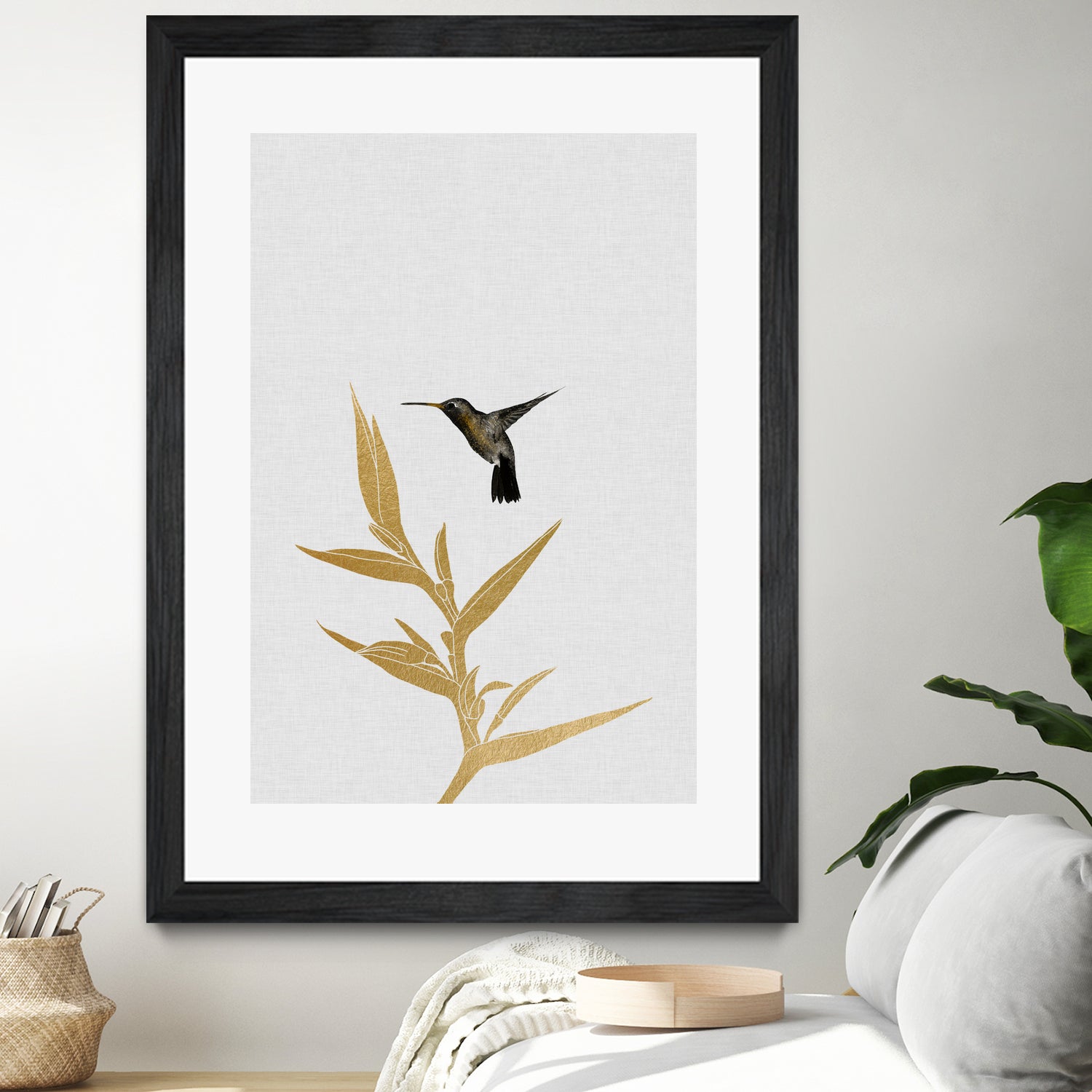 Hummingbird & Flower II by Dana Shek on GIANT ART - white digital painting