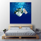 Cat Nvermind Album Cover under Water BabyNeve by Damian Augustyniak on GIANT ART - blue photo manipulation