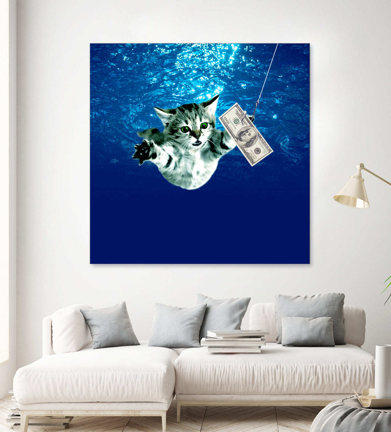 Cat Nvermind Album Cover under Water BabyNeve by Damian Augustyniak on GIANT ART - blue photo manipulation