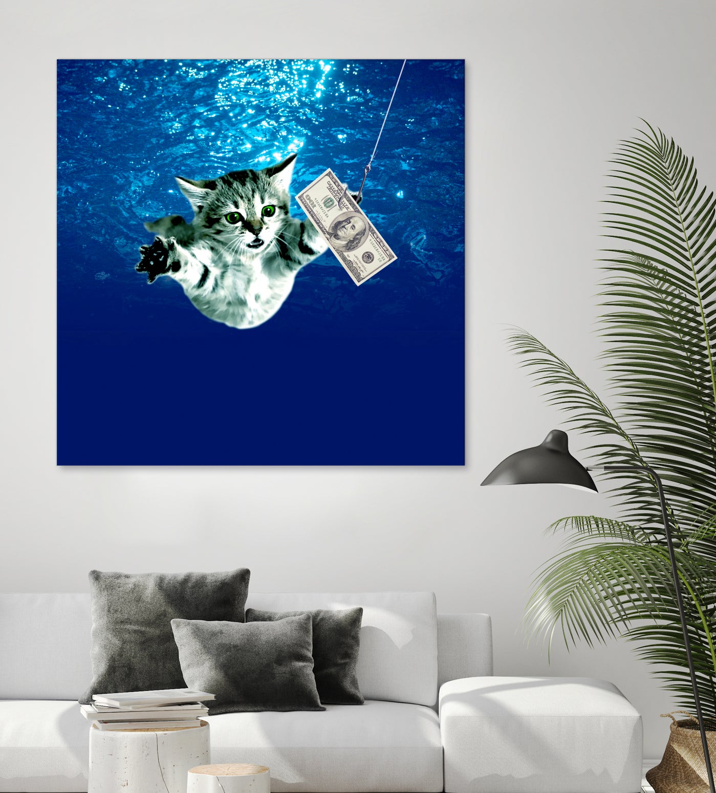 Cat Nvermind Album Cover under Water BabyNeve by Damian Augustyniak on GIANT ART - blue photo manipulation