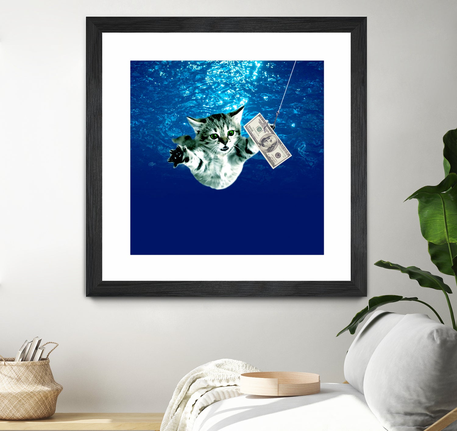 Cat Nvermind Album Cover under Water BabyNeve by Damian Augustyniak on GIANT ART - blue photo manipulation