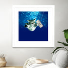 Cat Nvermind Album Cover under Water BabyNeve by Damian Augustyniak on GIANT ART - blue photo manipulation