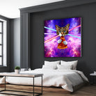 Cat Pizza Eating Cosmos Space galaxy by Damian Augustyniak on GIANT ART - blue photo manipulation