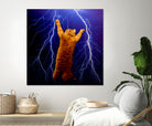 cat Thunders lighting space universe galaxy by Damian Augustyniak on GIANT ART - blue photo manipulation