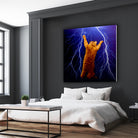 cat Thunders lighting space universe galaxy by Damian Augustyniak on GIANT ART - blue photo manipulation