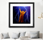 cat Thunders lighting space universe galaxy by Damian Augustyniak on GIANT ART - blue photo manipulation