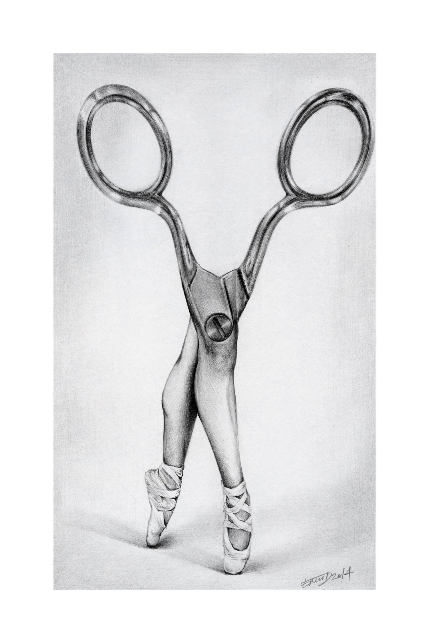 Scissors by Emi Dimitrova on GIANT ART - gray mixed media