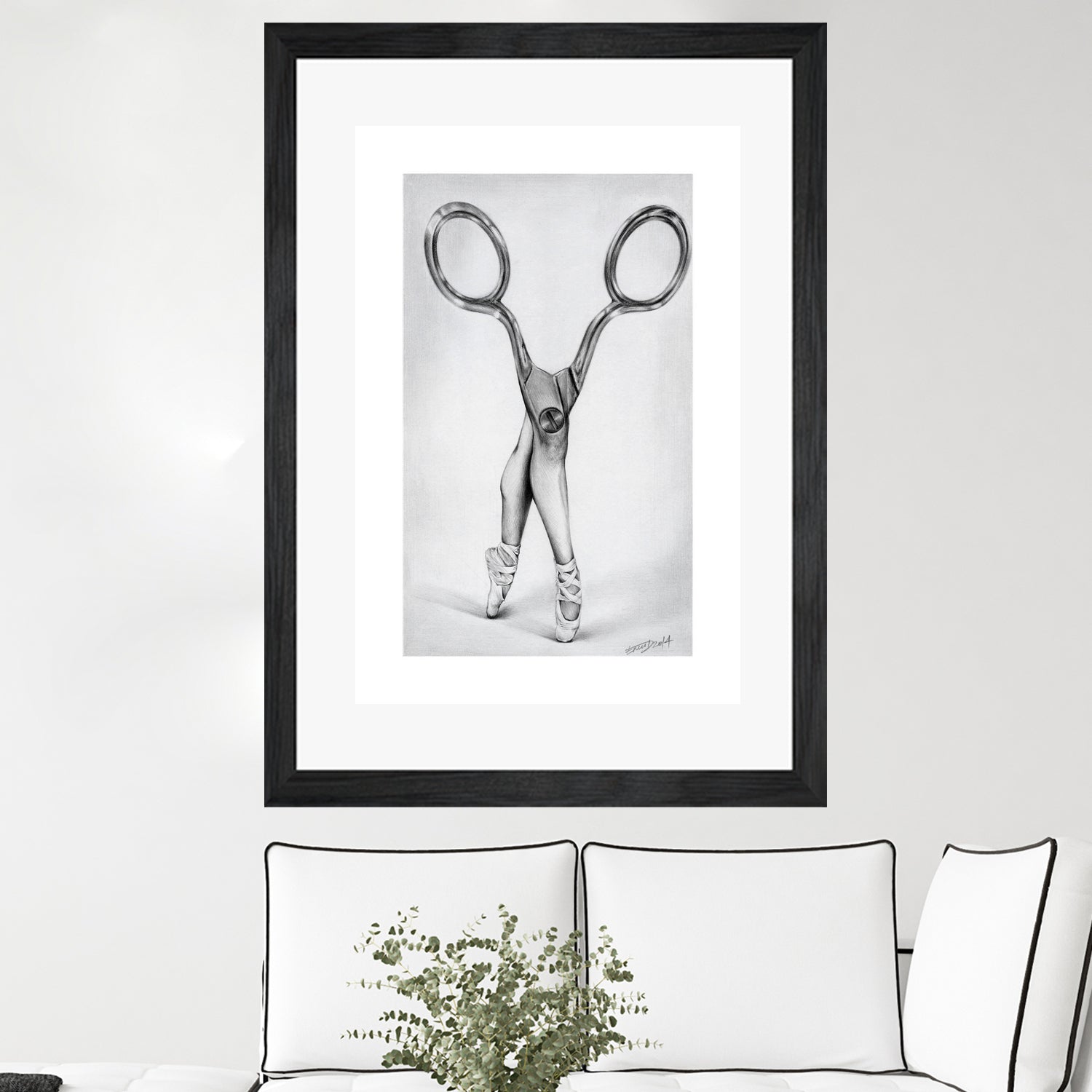 Scissors by Emi Dimitrova on GIANT ART - gray mixed media