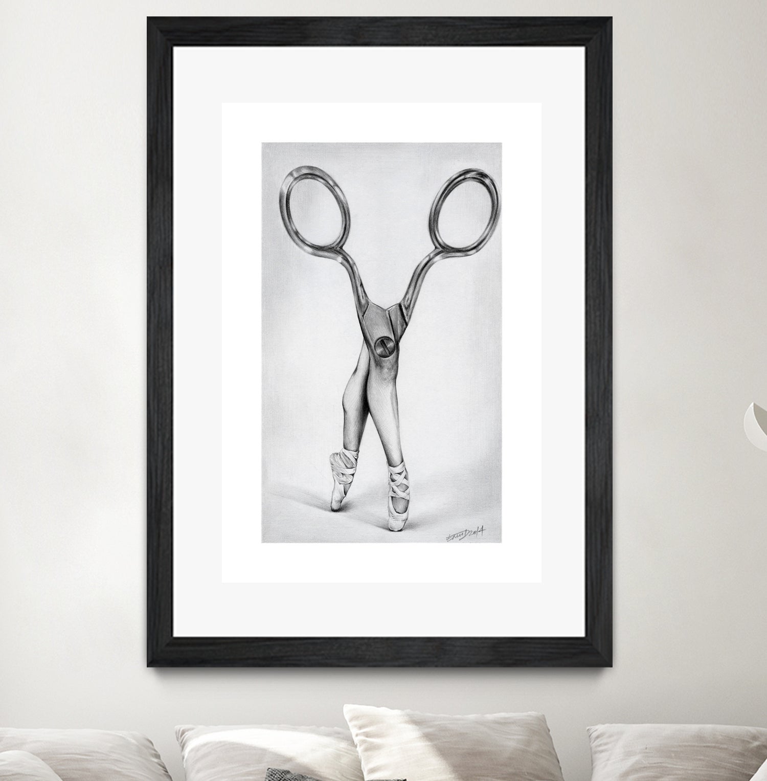 Scissors by Emi Dimitrova on GIANT ART - gray mixed media