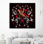 satanic cat pentagram death black metal band exorcist by Damian Augustyniak on GIANT ART - black photo manipulation