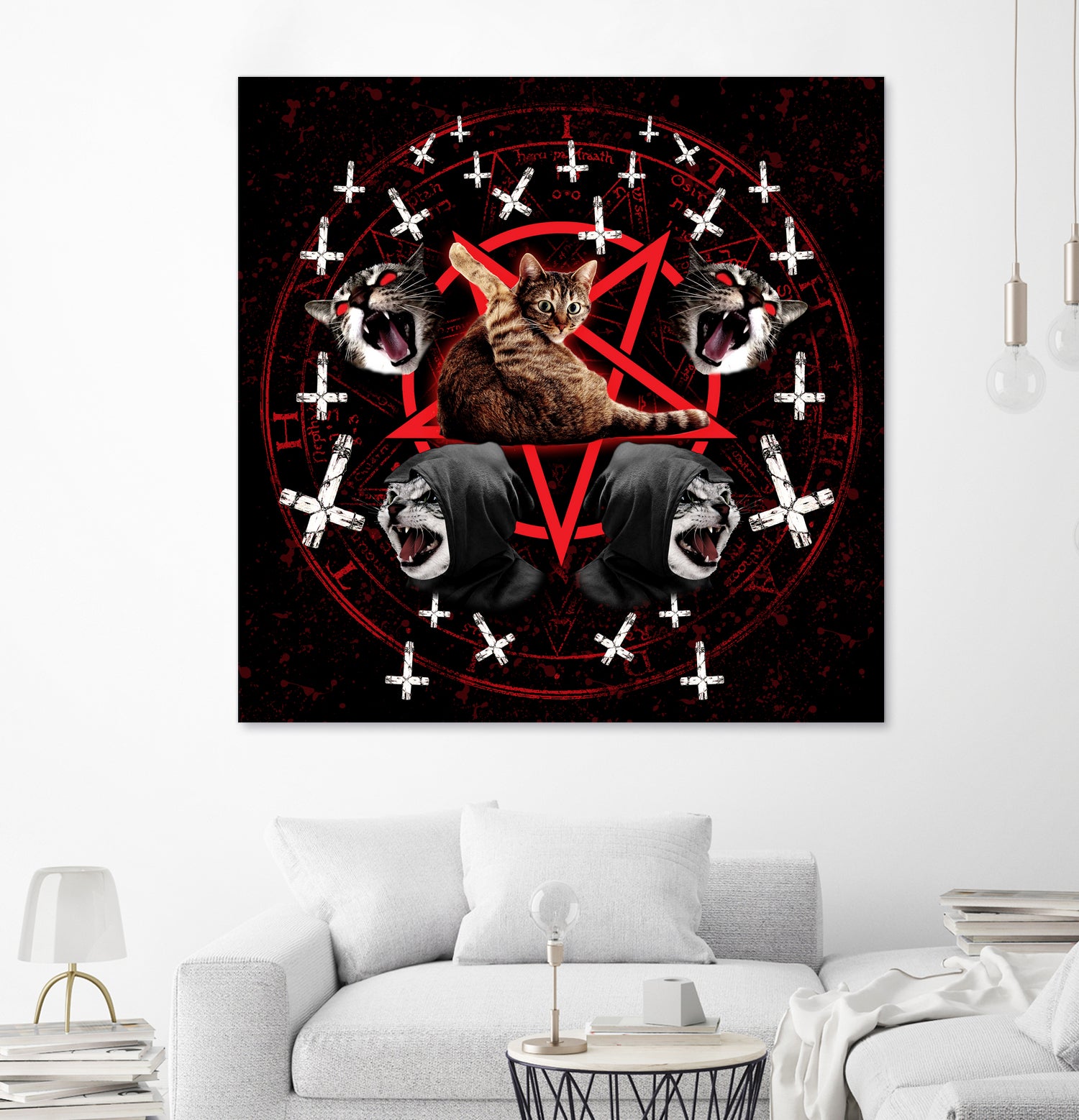 satanic cat pentagram death black metal band exorcist by Damian Augustyniak on GIANT ART - black photo manipulation